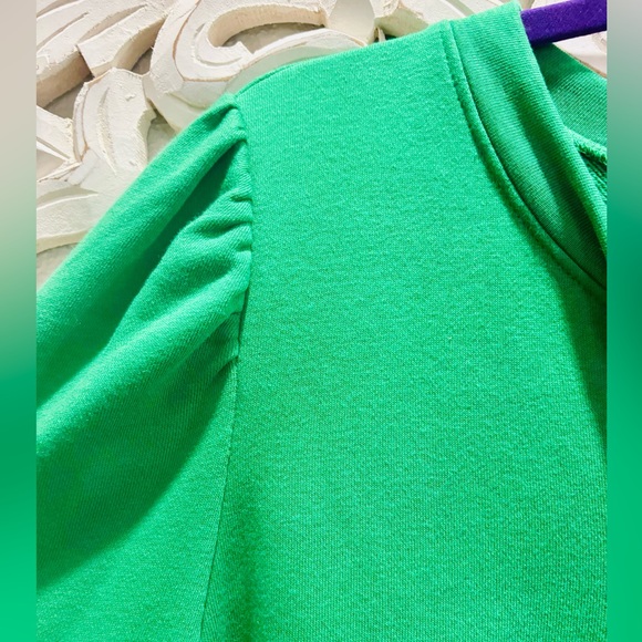 LOFT Vibrant Green Henley Sweatshirt - Picture 3 of 6